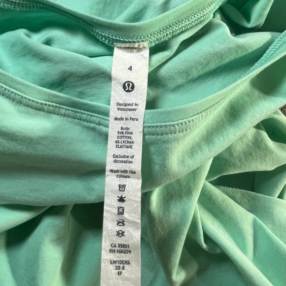 Lululemon Back In Action Mini Dress Womens 4 Green Long Sleeves Boat Neck Active - Picture 6 of 8